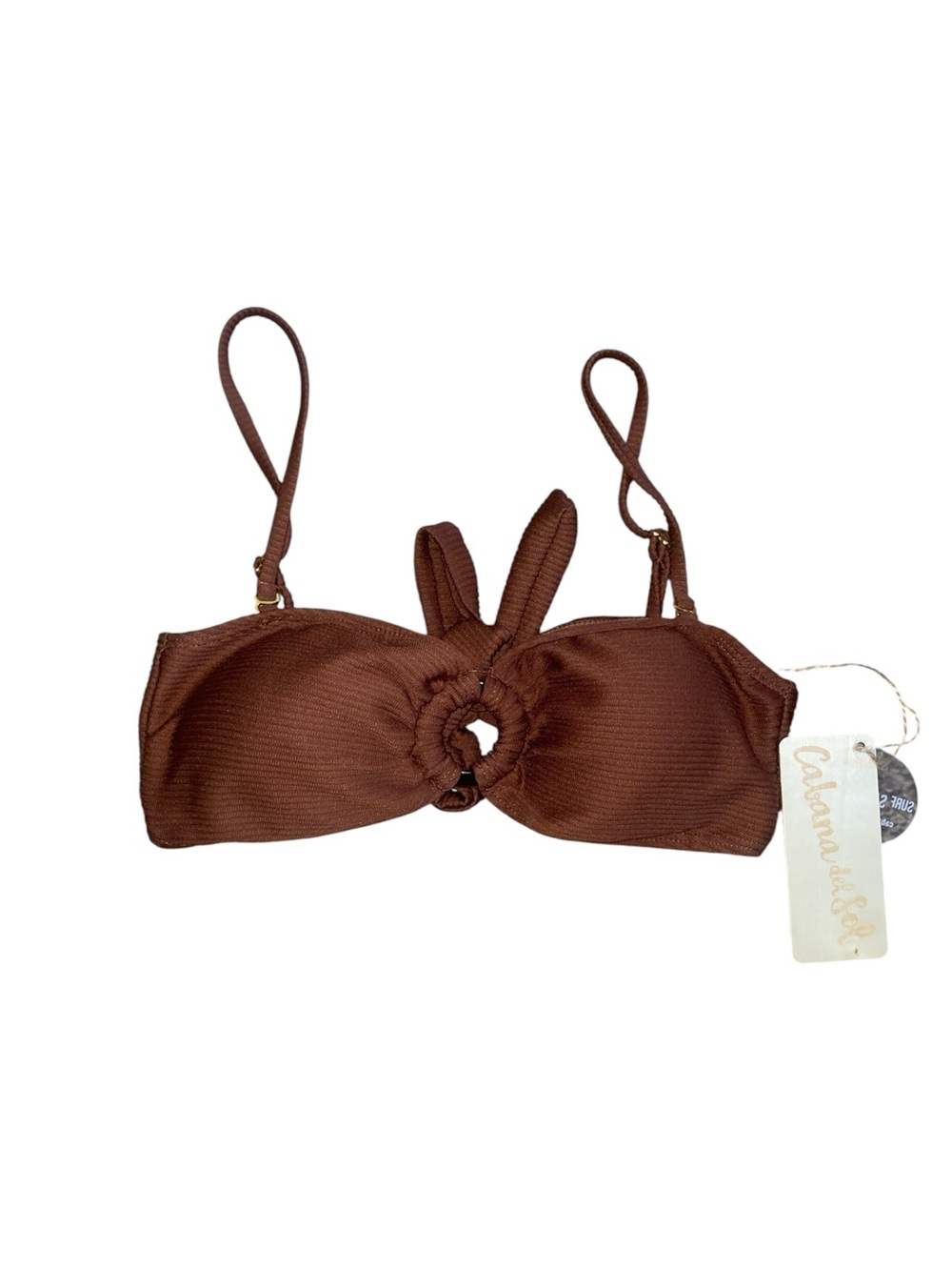 NWT Cabana del sol brown ring bikini top